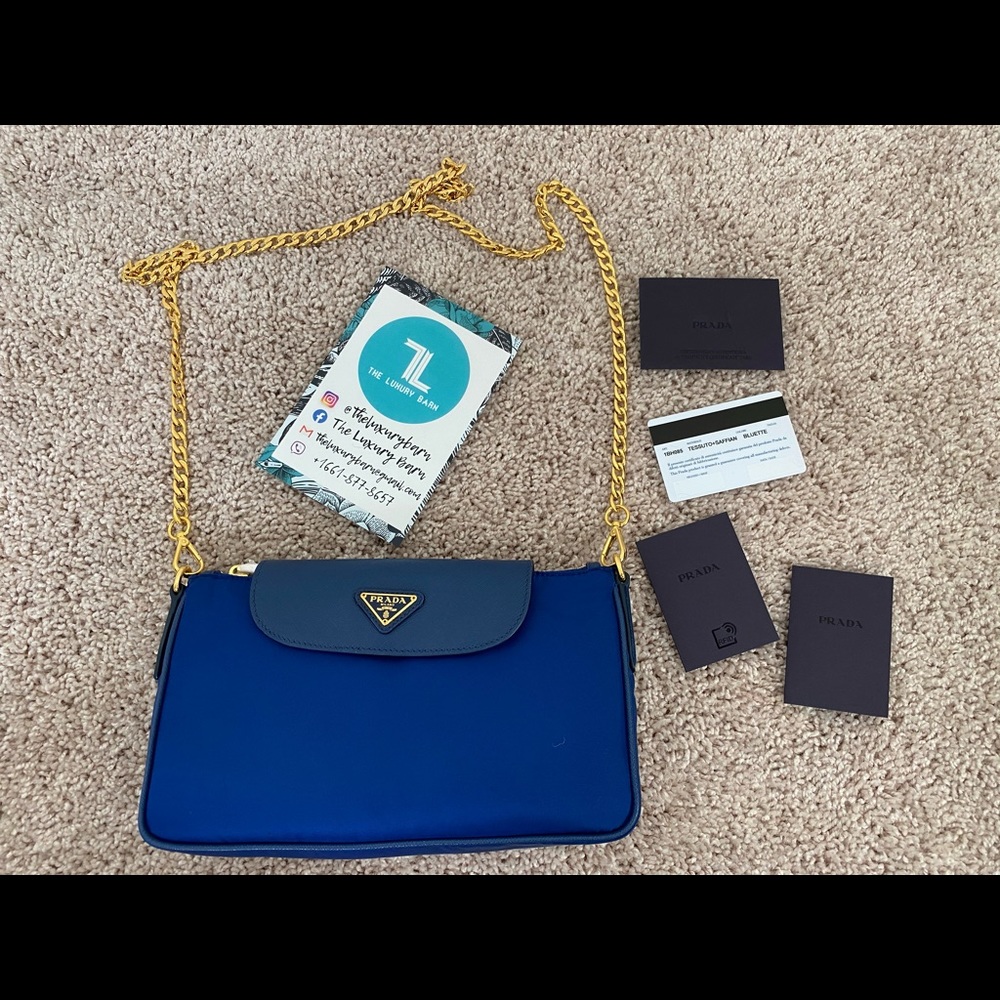 BNWT Authentic Prada Nylon Tessuto Chain Crossbody